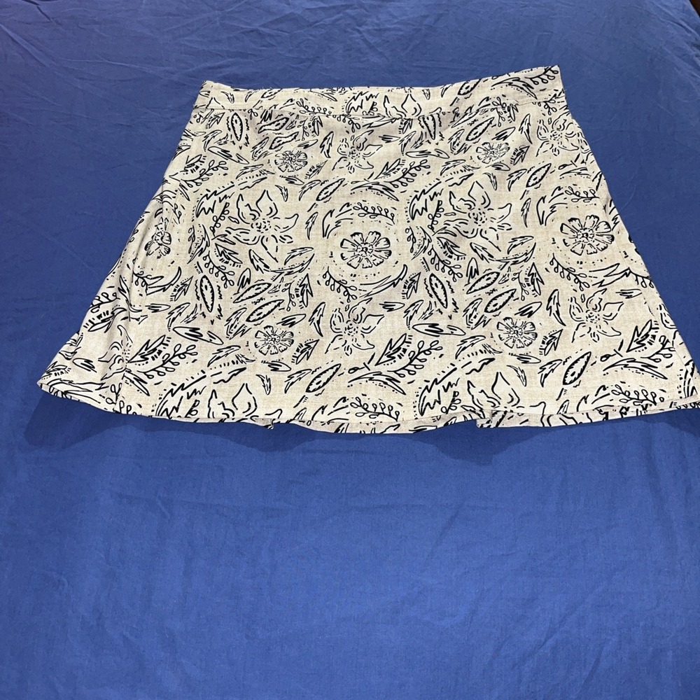 RIP SKIRT Hawaii Floral Rustica True Wrap Casual Skirt Size XL Black White - Picture 3 of 14